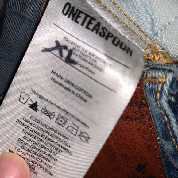 One Teaspoon Legends High Waist Straight Leg Denim Jeans Rodeo Blue 23 - Picture 4 of 12